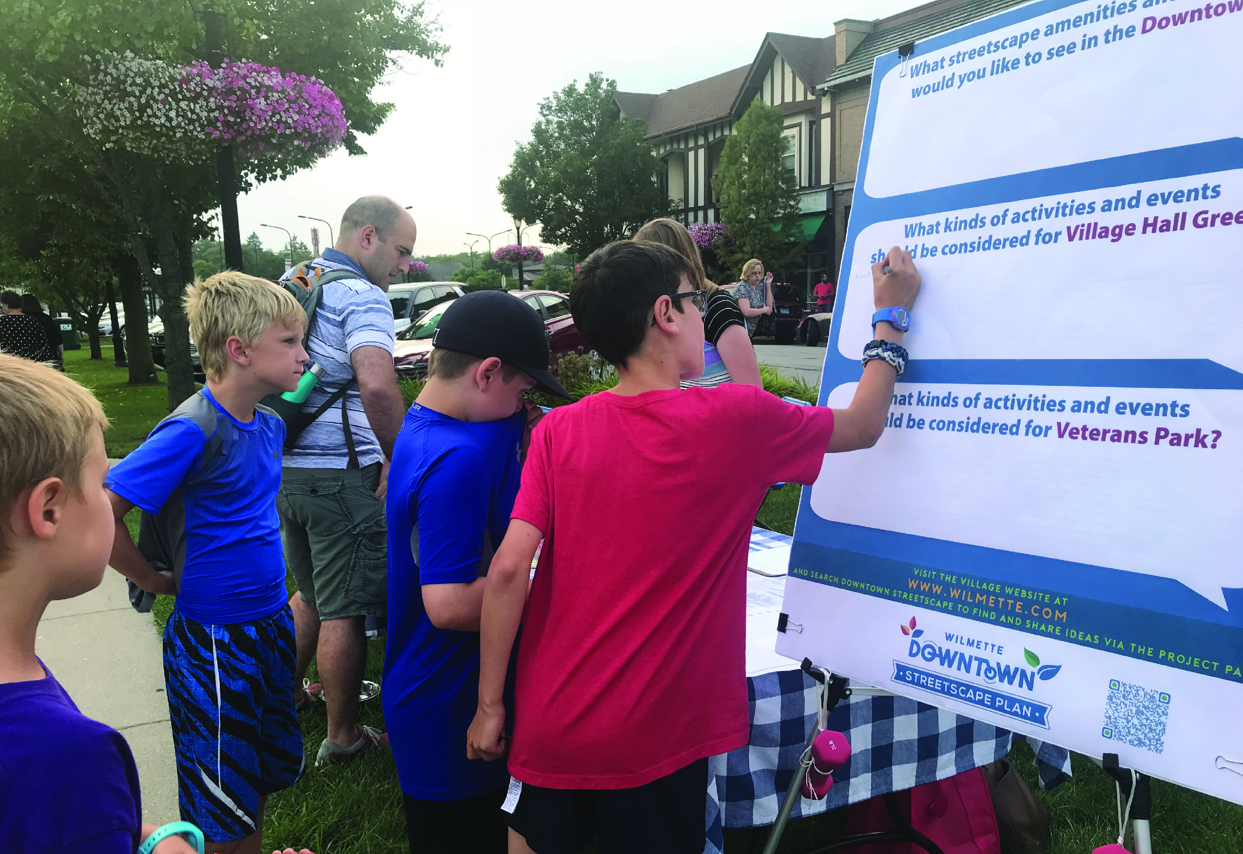 Pop-up engagement event for Wilmette Downtown Plan